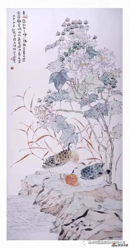 万家烟雨看芙蓉 136X34cm