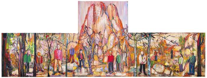 《寒枝惊雀》布面油画 1020×380cm 2015
