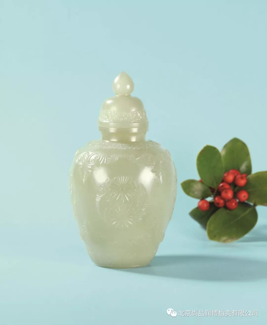 03057郑志明&nbsp; 和田玉茶叶罐 规格：高13.5cm 直径7.5cm&nbsp; 重量：198g 无底价