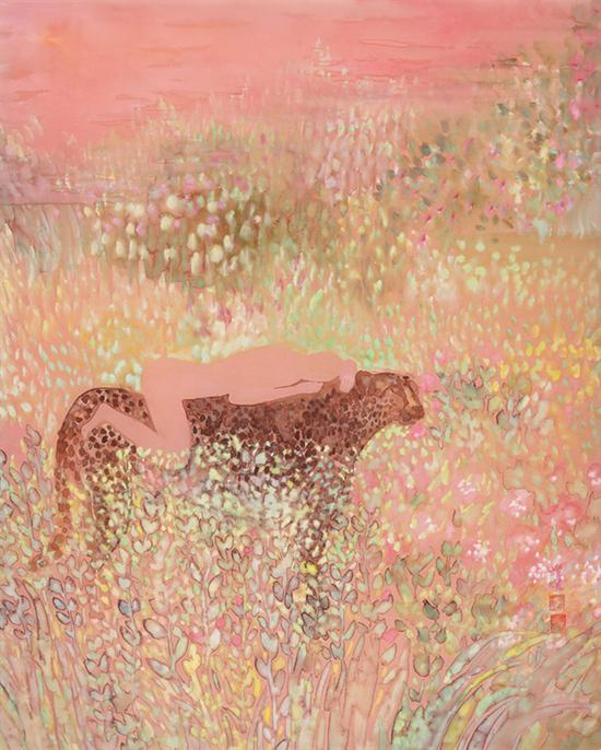 南非梦花园（之二） 杨缨 绢本设色 100X80cm 2007