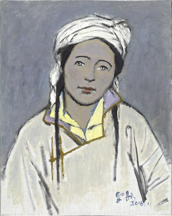 东乌旗妇女，100.8X80,2016年