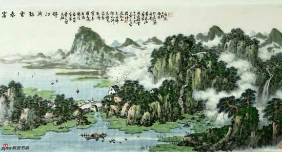 《富春云起润奇峰》，69cmX69cm，2016年，黄廷海作