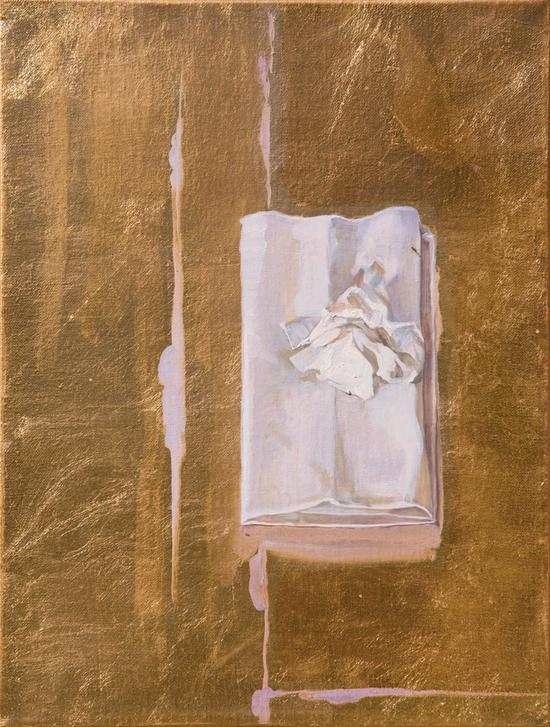 　　田园，《物—之四十二》，81x60cm，布面金箔油画，2014