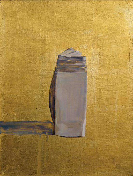 　　田园，《物—之三十八》，40x30cm，布面金箔油画，2014