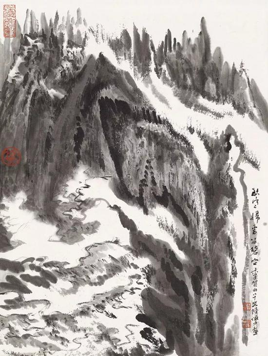 *Lot191 陆俨少 秋寒扫云留碧空 　　镜心 水墨纸本 　　1978年作