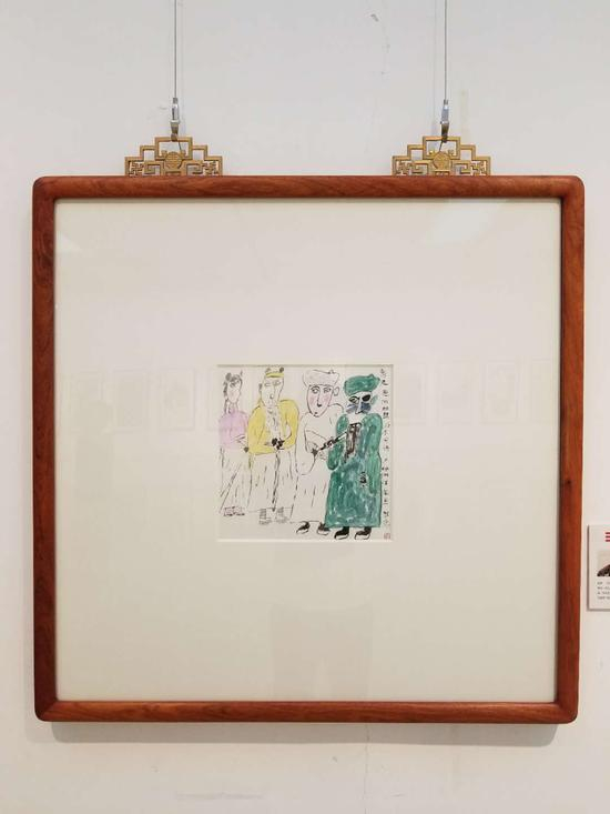 韩羽 打渔杀家 纸本水墨设色 25×25cm 2018