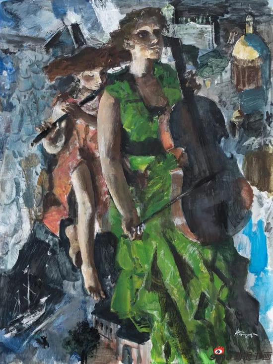 城市音乐 安德里安·别写涅奥夫 115X86cm 纸本丙烯 2015年