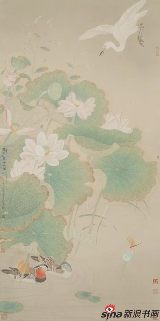 2016 碧荷仙鹭祥瑞图 130x67cm