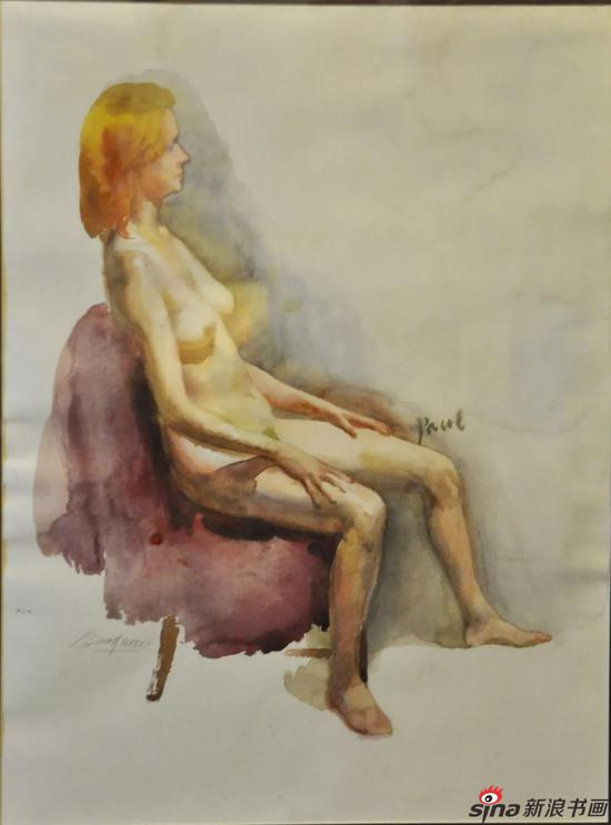 人体练习（俄罗斯）之三 夏葆元 53×39.5cm 纸本水彩 2002年