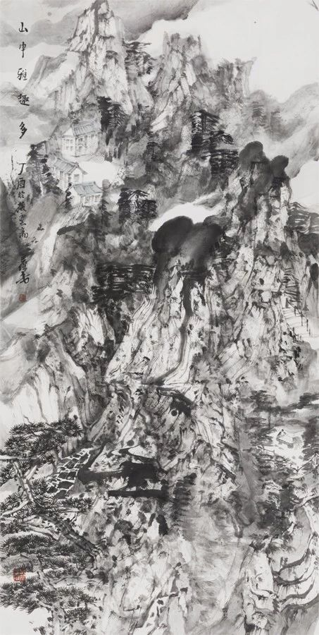 王保安 山中雅趣多 136 x 68 cm