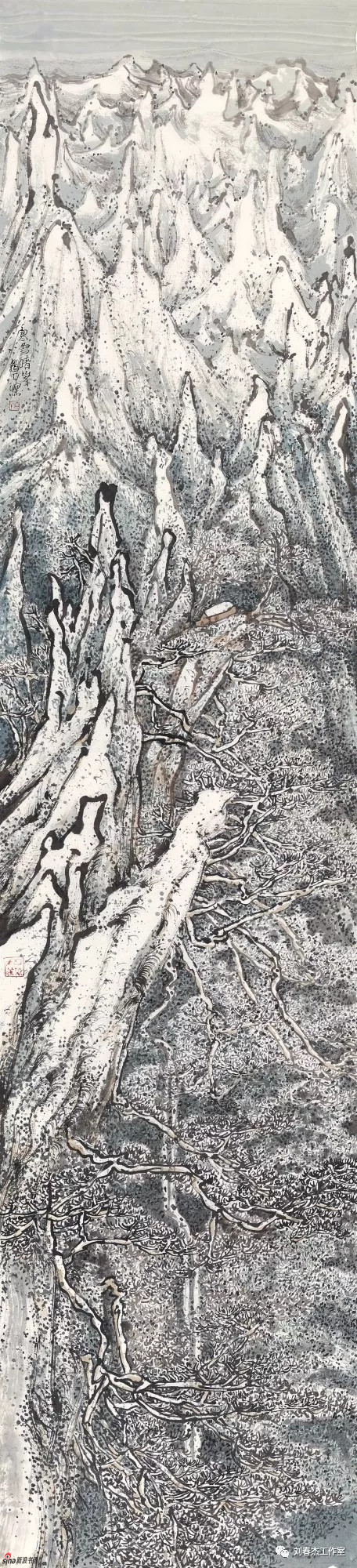 寒雪晴峰 丨232cm×53cm丨2018年
