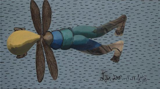 李山 蜻蜓-阅读系列 95×170 布面油画 2006