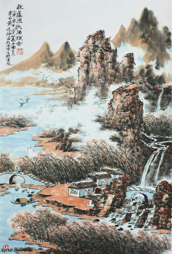 《秋芦渔歌酒飘香》，69cmx46cm，2010年，黄廷海作