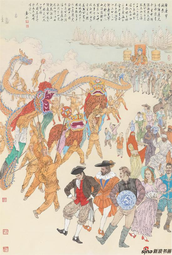 《隆庆开海禁》143cm×96cm&nbsp; 2018年作