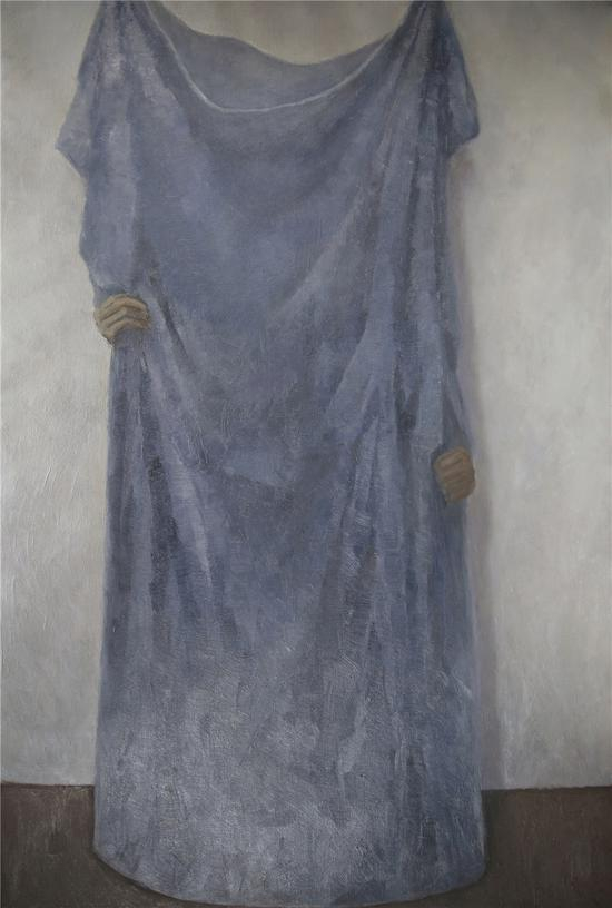 灰蓝袍子 100X150CM 布面油画 2018