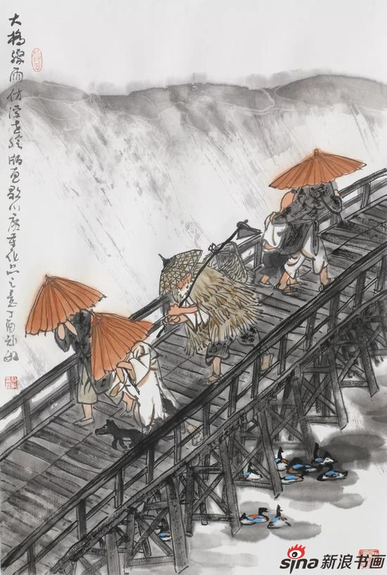 大桥骤雨 69cmx46.5cm 2017