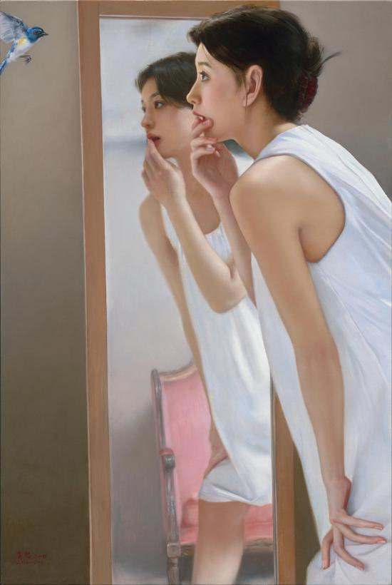 《无处不在》布面油画-90x60cm，2018