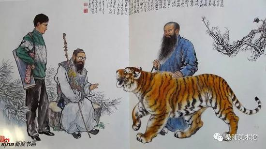 1993年移居加拿大多伦多数年的胡若思绘《相虎图》
