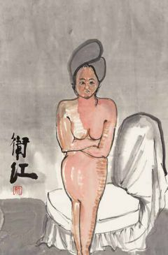 靳卫红 《独立》 纸本水墨 70cm×47cm 2013年