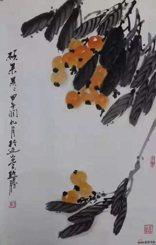 评画家刘越胜扇面画《硕果累累》系列作品_手机新浪网