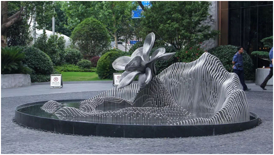 水中花（与黄齐成合作） 不锈钢 高170cm 上海万达瑞华酒店 2016年