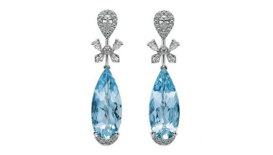 Mikimoto 御木本 Paruré系列 耳环 海蓝宝石、钻石