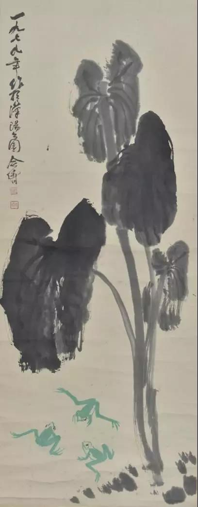 赵合俦 蛙趣图 尺寸：136×51cm 约6.24平尺 立轴 成交价：9350元
