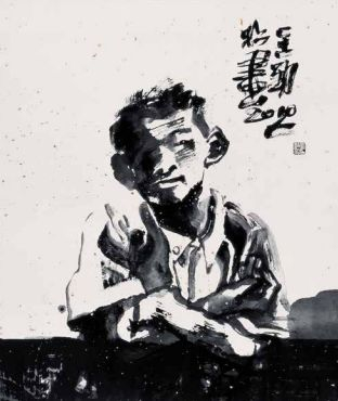 王劲松 《水墨人物 No.152》 纸本水墨 77cm×65cm 2010年