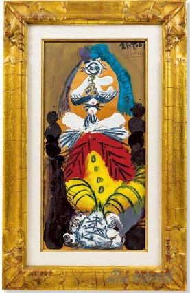 巴勃罗·毕加索 坐着的男人 　　1969 年 　　木板 油画