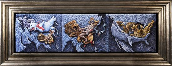 王斐作品 &nbsp;文明史 之二 &nbsp;150x40 cm &nbsp;布面油画 &nbsp;2012