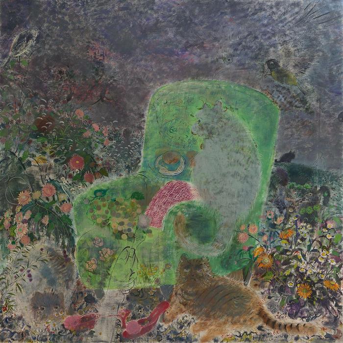 《暮色》,布面油画,200×200cm,2021