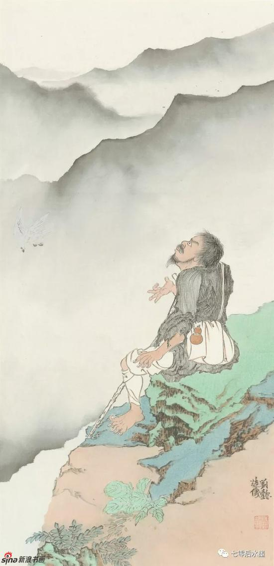 丛林高逸之二 ║ 70cm×34cm ║ 绢本设色 ║ 2018年