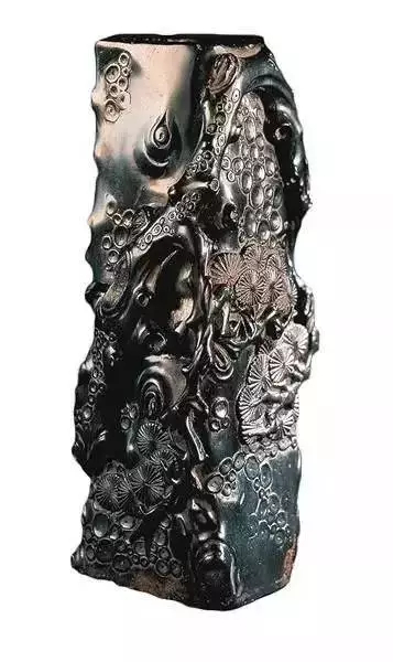 晚清刘德六藏煤精石笔筒