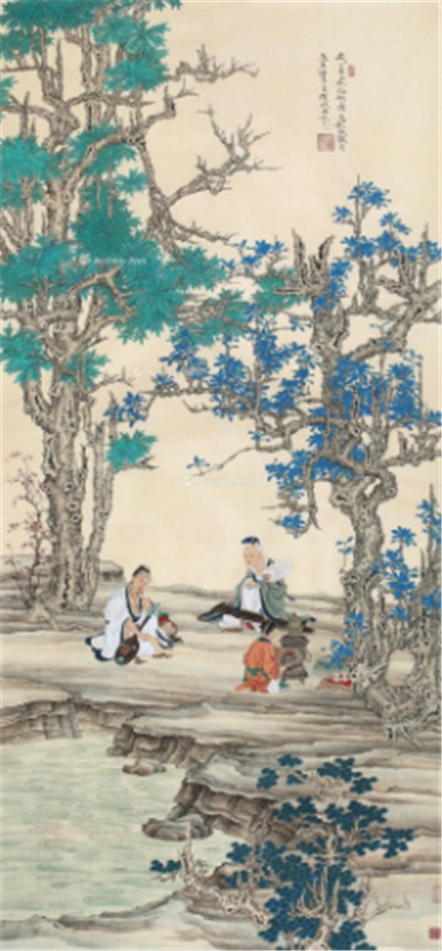 任重 2017年作 秋林敲句&nbsp;168×80cm