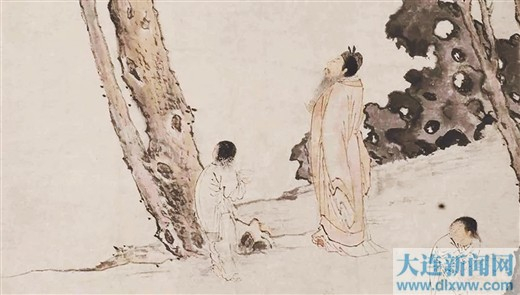 唐寅 观杏图（局部）