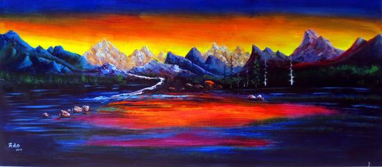 黄建南 油画 《无限风光》180x80cm