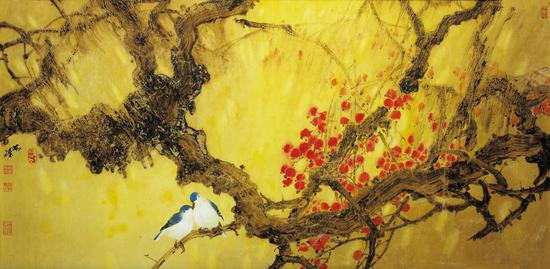 林涛《流金溢彩》 66cm×133cm