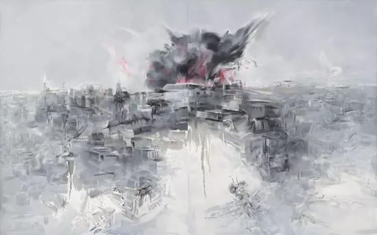 震荡 148cm×118cmx2 布面油画 2015