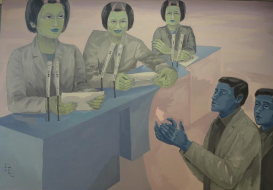 王淑平作品《约定星球和平》之一 ，2013年，规格260cmx180cm