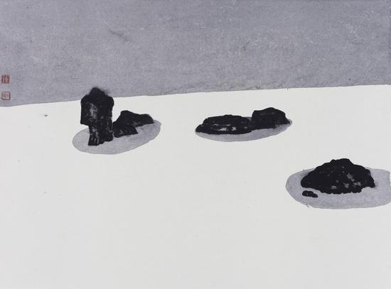 枯山水No.6 48x65cm 纸本设色 2016 
