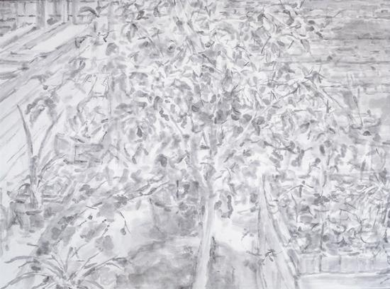 《角落》 严基享 68 x 50cm 纸本水墨 2017