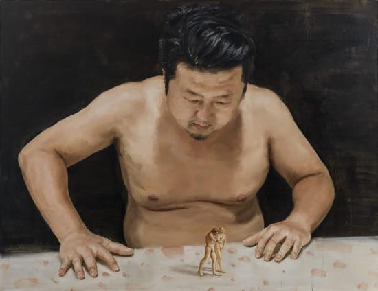 张贯宇《观察》布面油画220x160cm 2014年