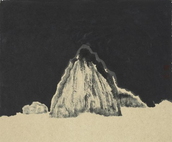钟小明 枯山水No.17 39x47cm 纸本设色 2016 