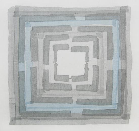 毛利群 《未选择的路》 30x30cm 水印版画 2017