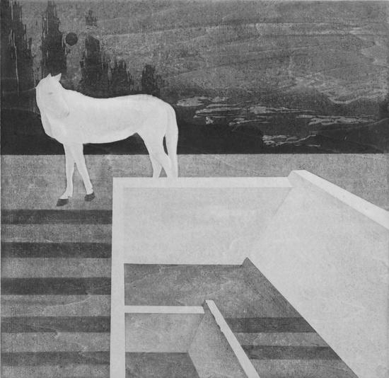 韩 东 《等风来不如追风去》之二 44X44cm 水印版画 2017