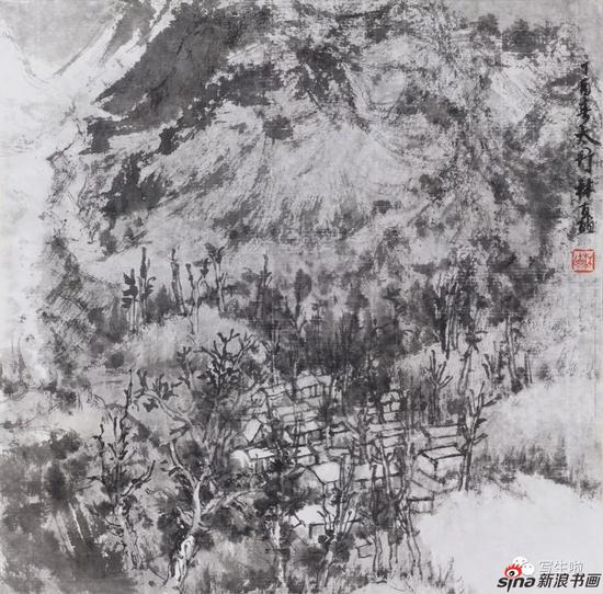 《太行，石板岩的早春》 33x33cm 2017年4月