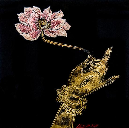 刘春潮《手语系列之一》40x40cm