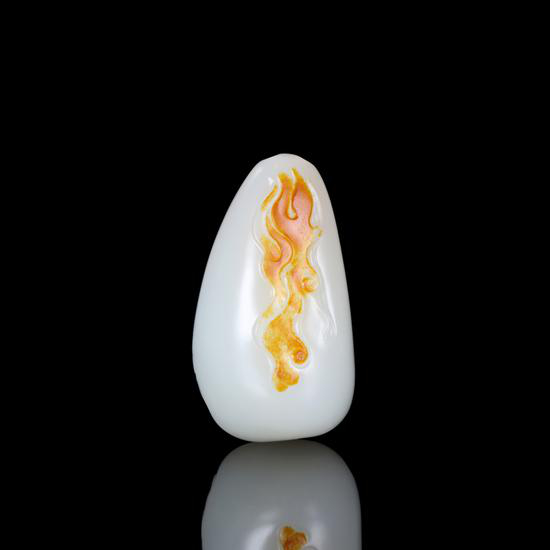 瞿利军 和田玉籽料红红火火挂件