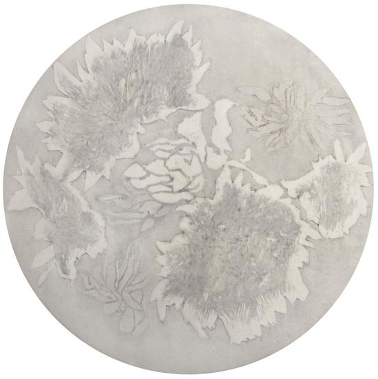 孙 艳 《花容1》 直径47cm 水印版画 2017
