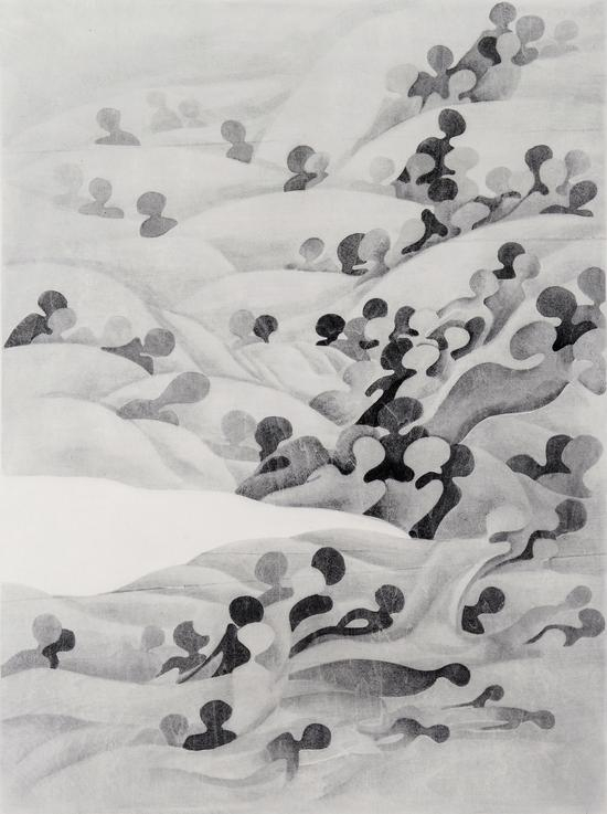 陶 缀 《逐流》 60X90cm 水印版画 2017